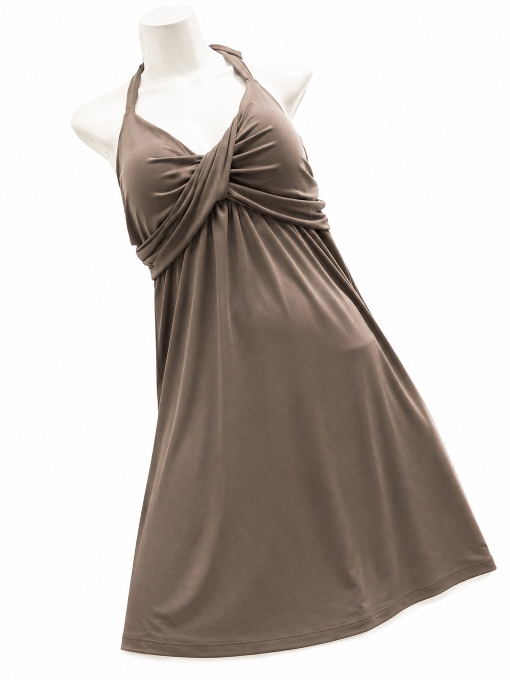 Taupe Tommy Bahama Halter Tie Sundress with attached bra-cups XS